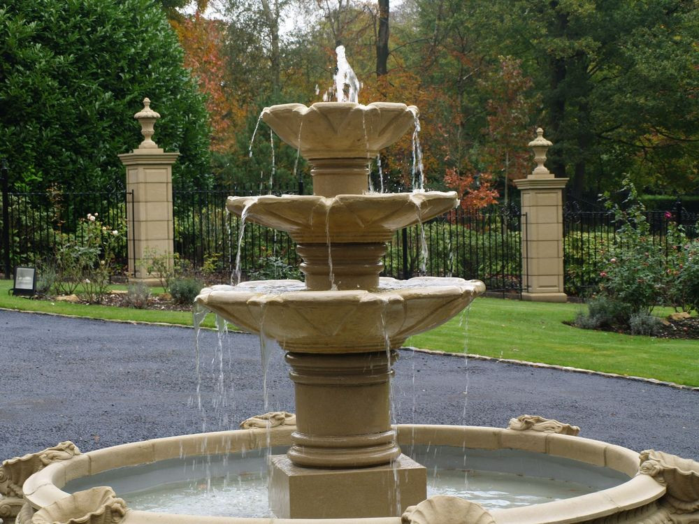 Landscape Water Fountains
 Three Tier Cast Stone Water Feature Garden Fountain
