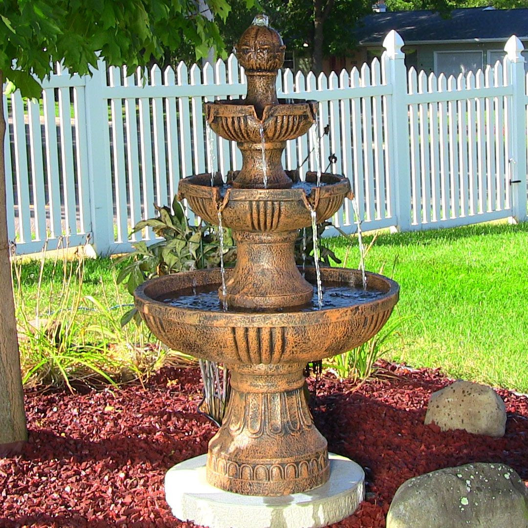 Landscape Water Fountains
 Sunnydaze 3 Tier Flower Blossom Water Fountain EonShoppee