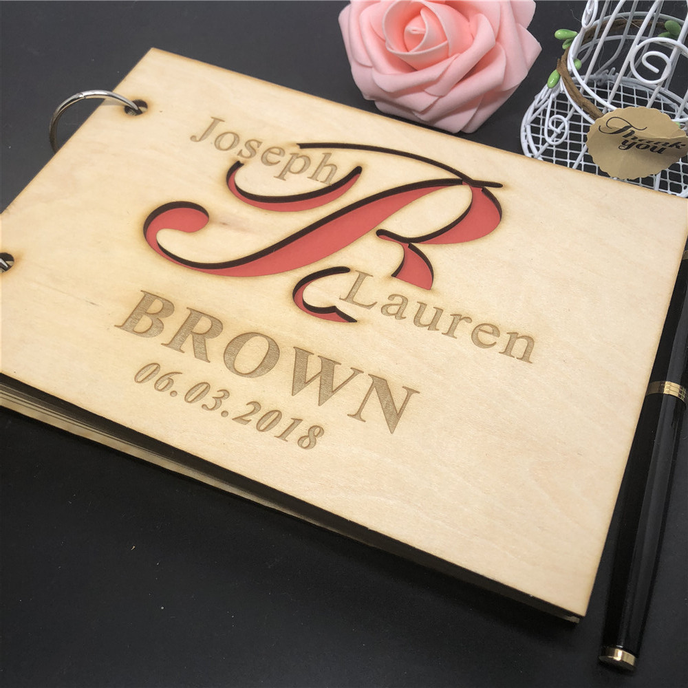 Laser Cut Wedding Guest Book
 Personalized Laser cut Wooden Guest Book Wooden Wedding