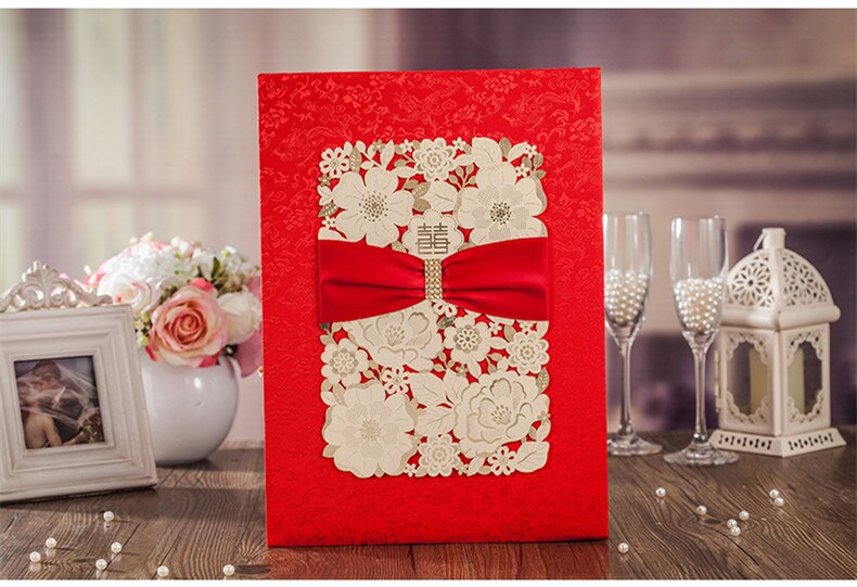 Laser Cut Wedding Guest Book
 Red and Gold Wedding Guest Book Laser Cut for Wedding