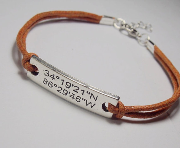 Latitude And Longitude Bracelet
 jewels bracelets engraved bracelet latitude longitude
