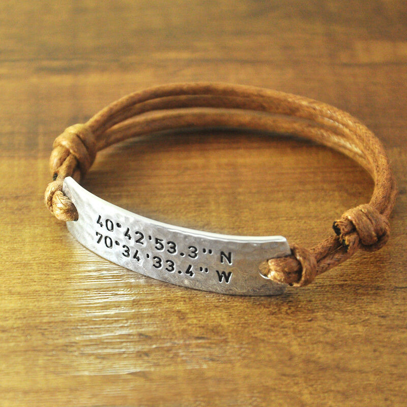 Latitude And Longitude Bracelet
 Personalized Coordinates Rope Bracelet Customized