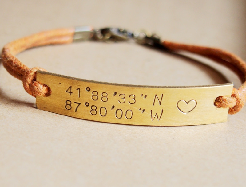Latitude And Longitude Bracelet
 Latitude Longitude bracelet Personalized bracelet men