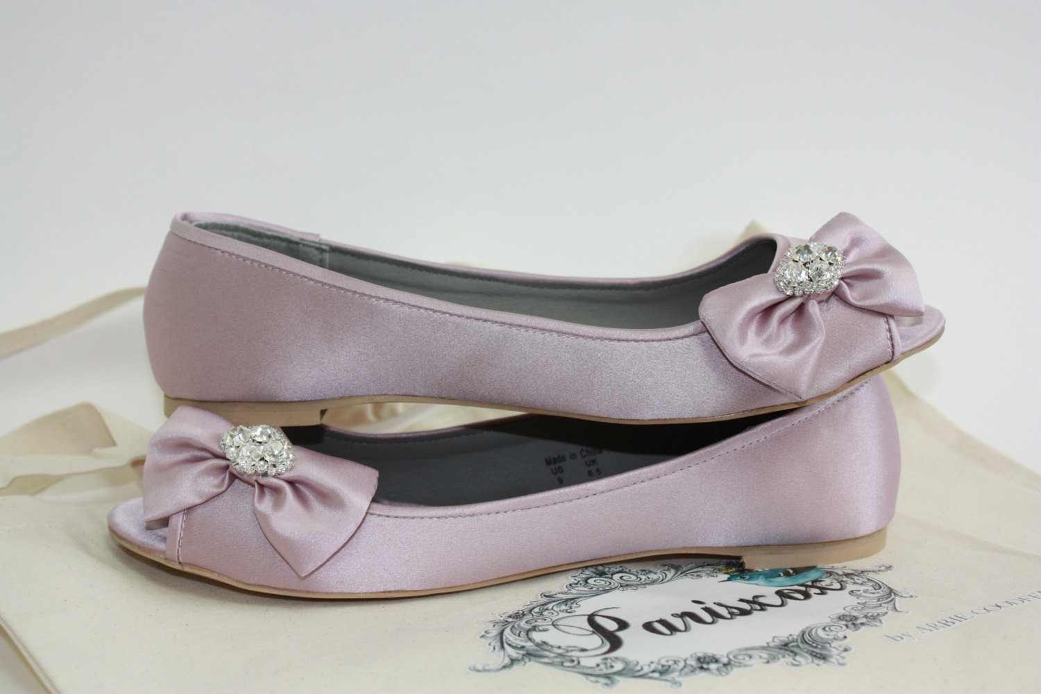 Lavender Wedding Shoes
 Flat Wedding Shoes Lavender Bow Flats With Crystal by Parisxox