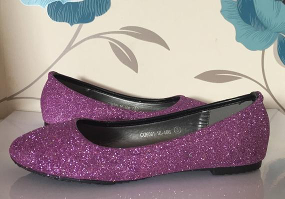 Lavender Wedding Shoes
 Lilac Glitter Flats Purple Bridal Shoes Bridesmaid