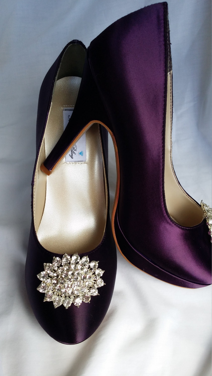 Lavender Wedding Shoes
 Purple Wedding Shoes Closed Toe Bridal Shoes with Sparkling