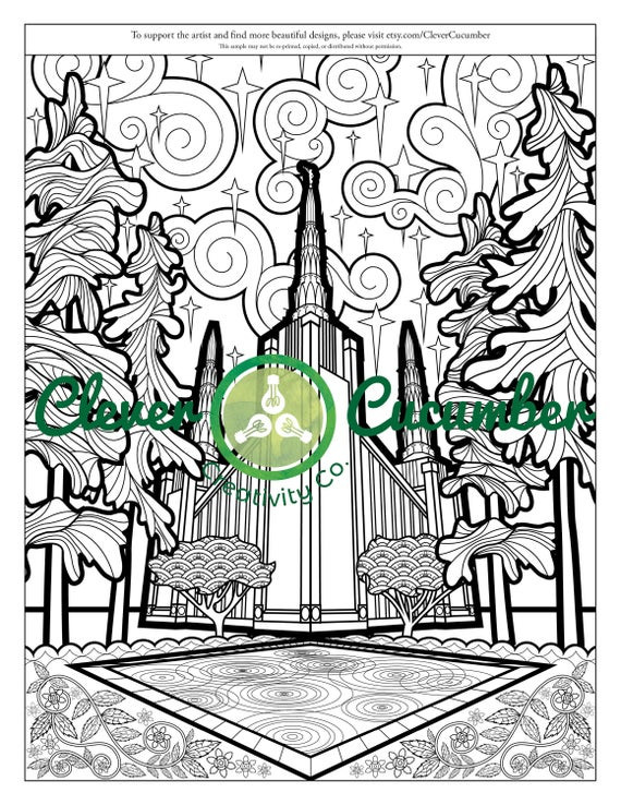 Lds Adult Coloring Pages
 LDS Mormon Latter Day Saint Church Temple Adult Coloring