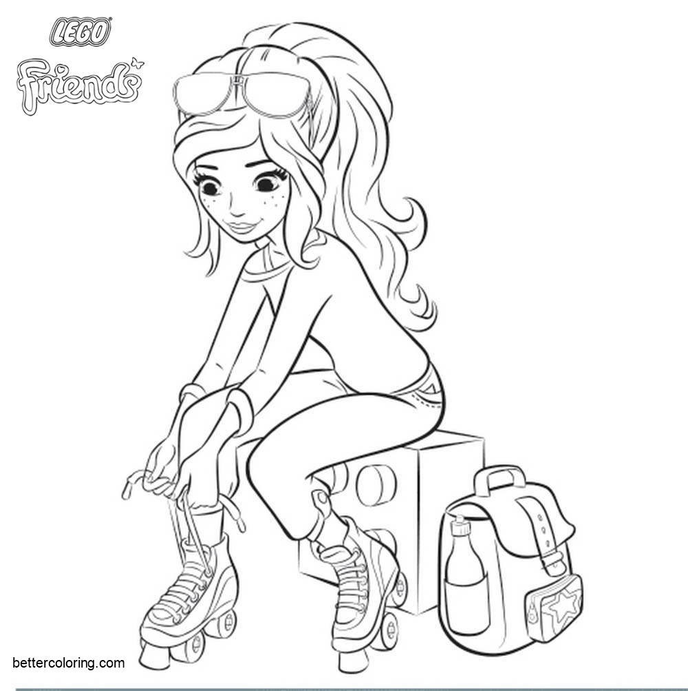 Lego Girls Coloring Pages
 Roller Girl from Lego Friends Coloring Pages Free