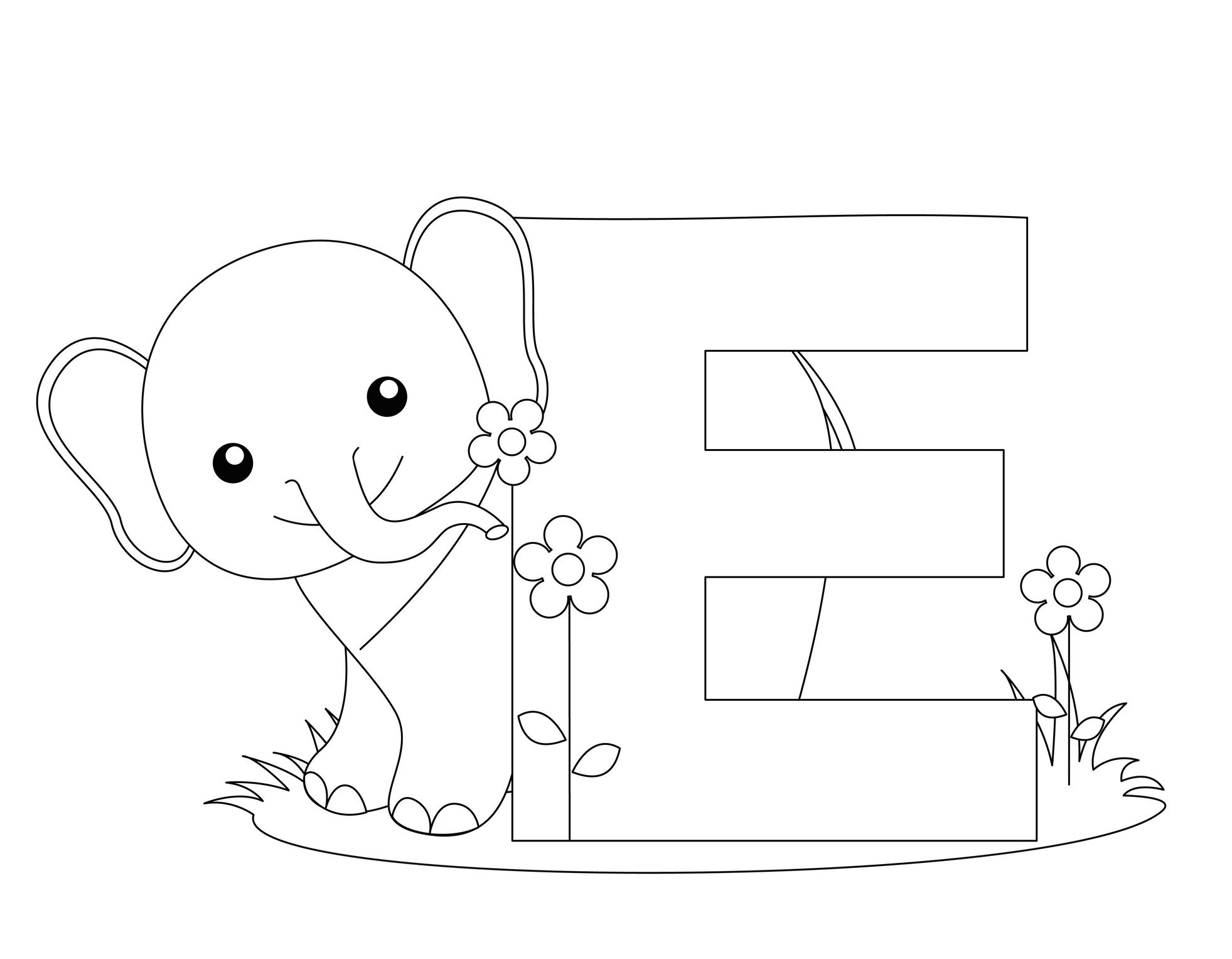 Letter E Coloring Pages For Toddlers
 Free Printable Alphabet Coloring Pages for Kids Best