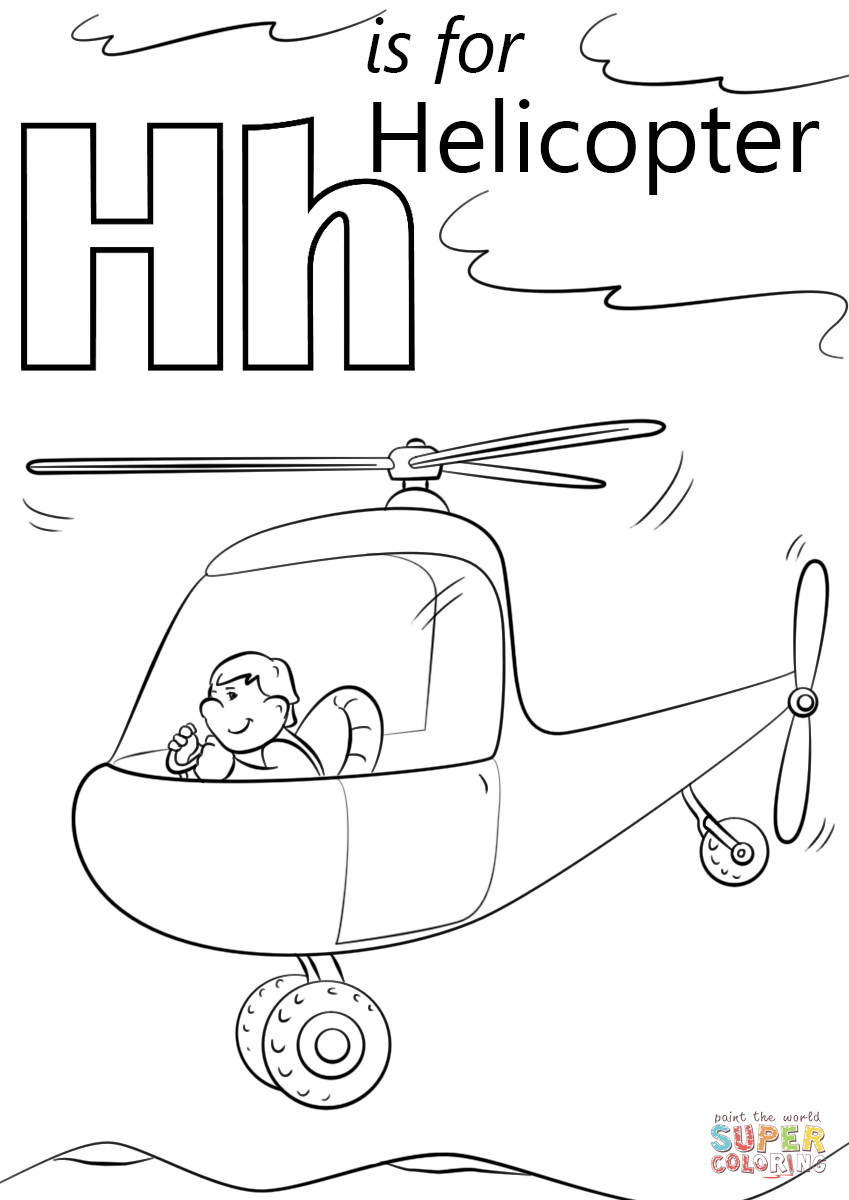 Letter H Coloring Pages For Toddlers
 Letter H is for Helicopters coloring page