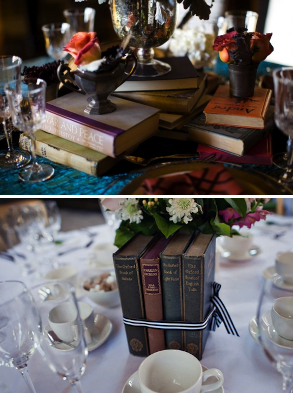 Library Themed Wedding
 Library inspired tablescape This is a great idea but make