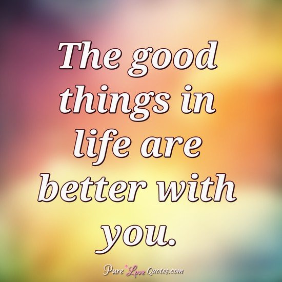 Life With You Quotes
 The good things in life are better with you