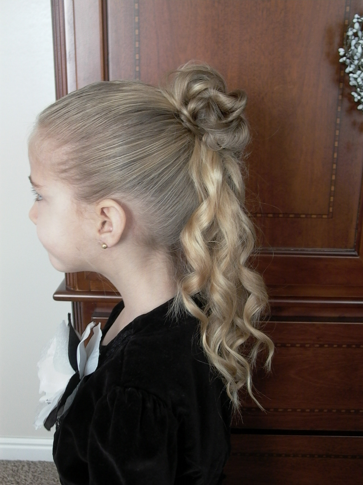 Little Girl Updo Hairstyles
 How to do little girls hairstyles Half Bun Curly Updo