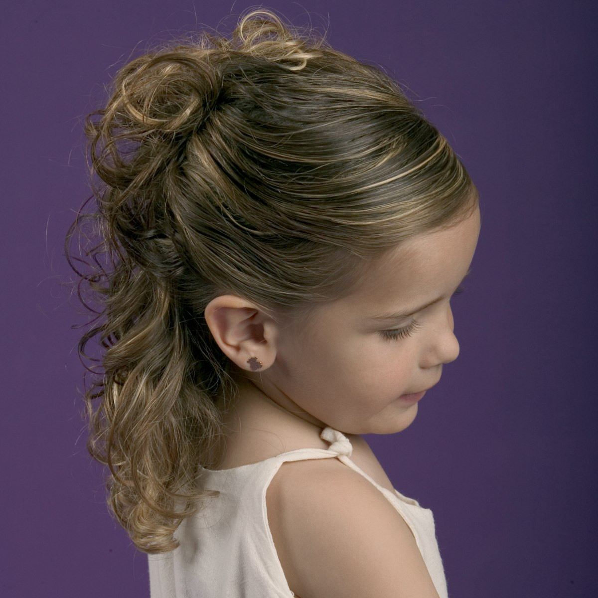 Little Girl Updo Hairstyles
 Simple partial up style for little girls with natural curl
