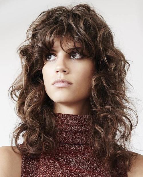 Long Curly Hairstyles With Bangs
 35 Lovely Long Shag Haircuts for Effortless Stylish Looks