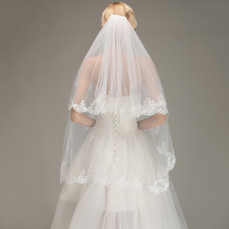 Long Wedding Veils With Lace
 New White Ivory 1T 2T 1 5M Long Wedding Veil Bridal Veils