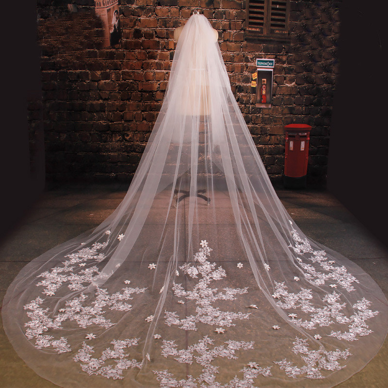 Long Wedding Veils With Lace
 Aliexpress Buy New Arrive Bride Veil Long Length