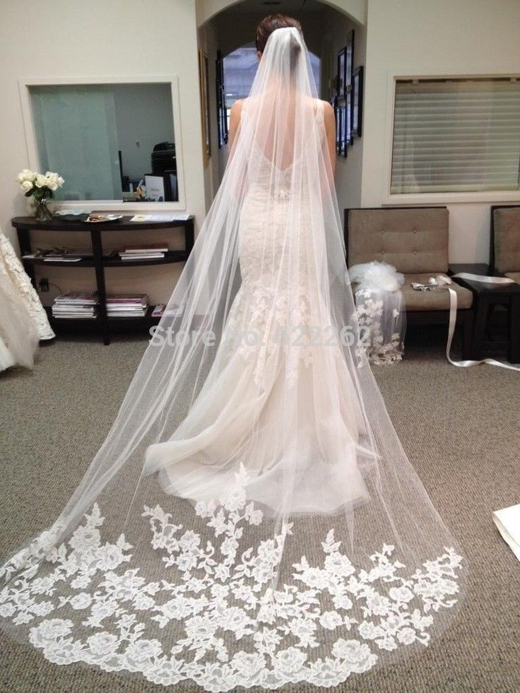Long Wedding Veils With Lace
 line Buy Wholesale long lace wedding veil from China