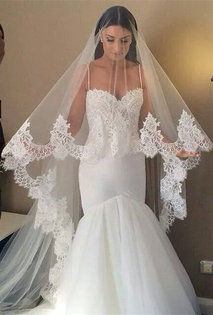 Long Wedding Veils With Lace
 2020 New Beautiful Wedding Veil From Babyonlinedress Lace