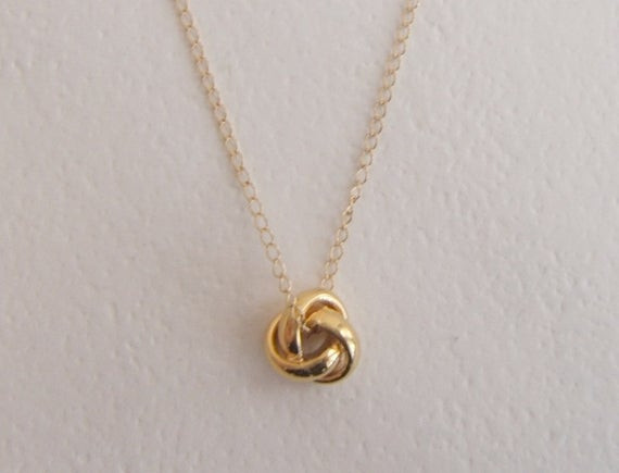 Love Knot Necklace
 Love Knot Necklace Sweet Vintage Charm Gold by