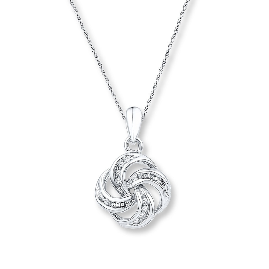 Love Knot Necklace
 Love Knot Necklace 1 10 ct tw Diamonds Sterling Silver