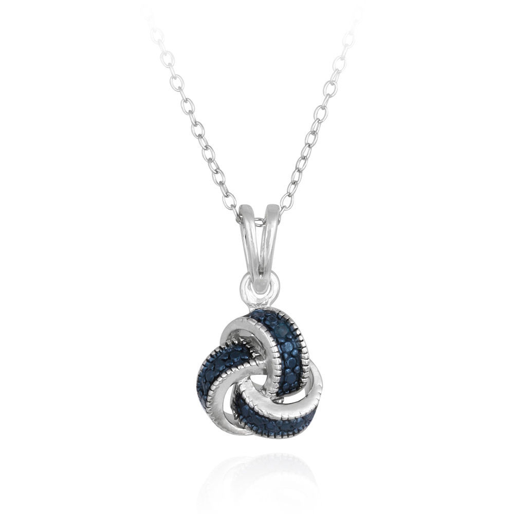 Love Knot Necklace
 DB Designs Sterling Silver Blue Diamond Accent Love Knot