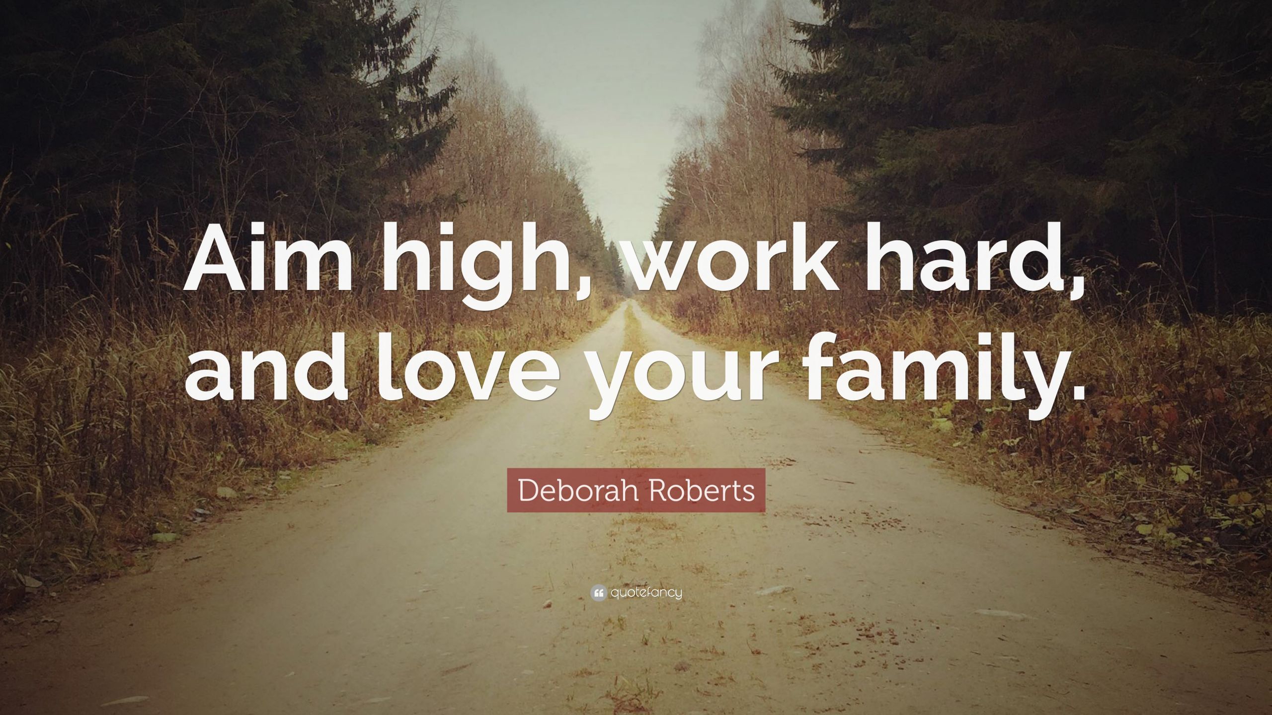 Love Your Family Quotes
 Deborah Roberts Quote “Aim high work hard and love your