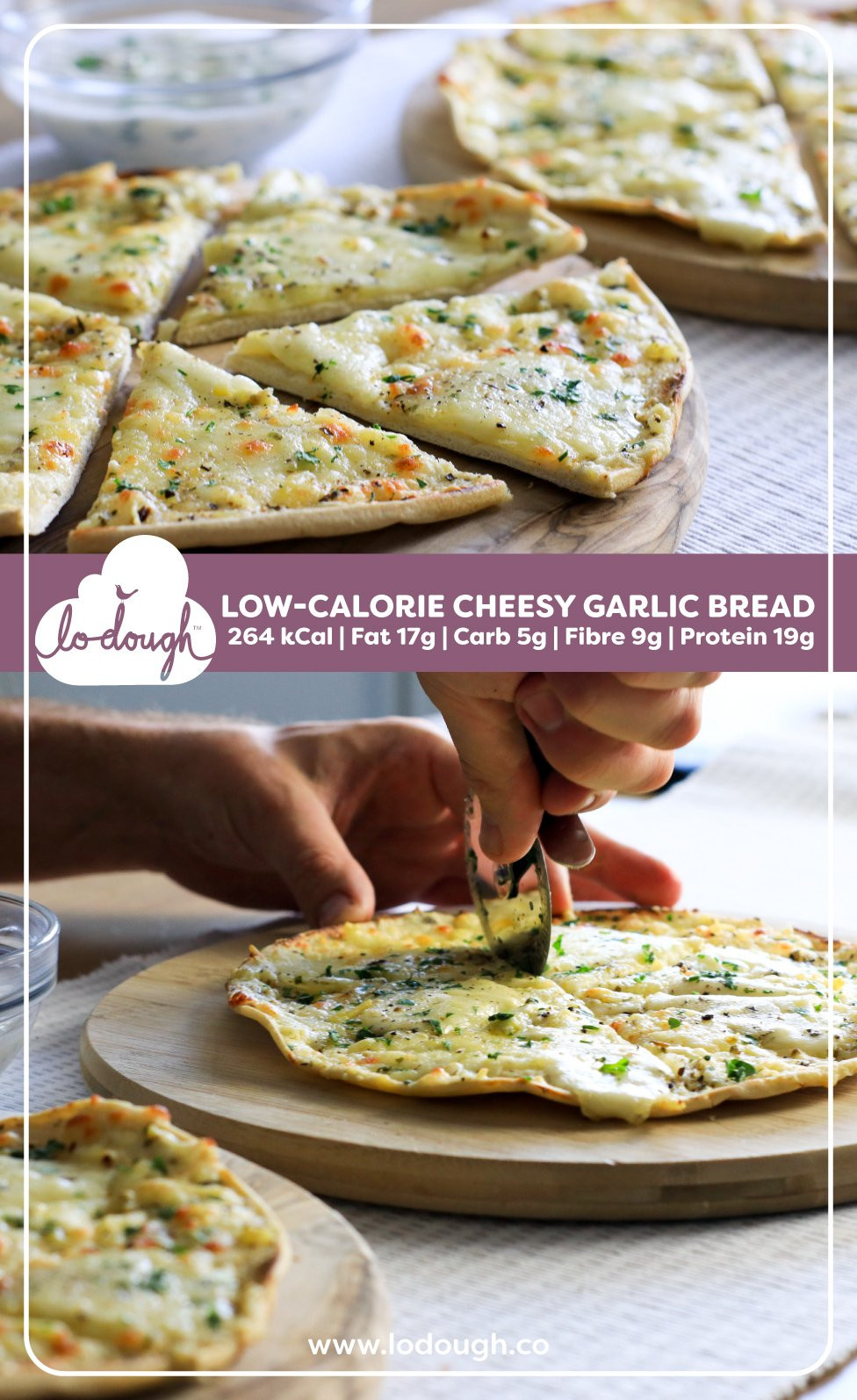 Low Calorie Garlic Bread
 Low calorie and low carb Cheesy Garlic Bread