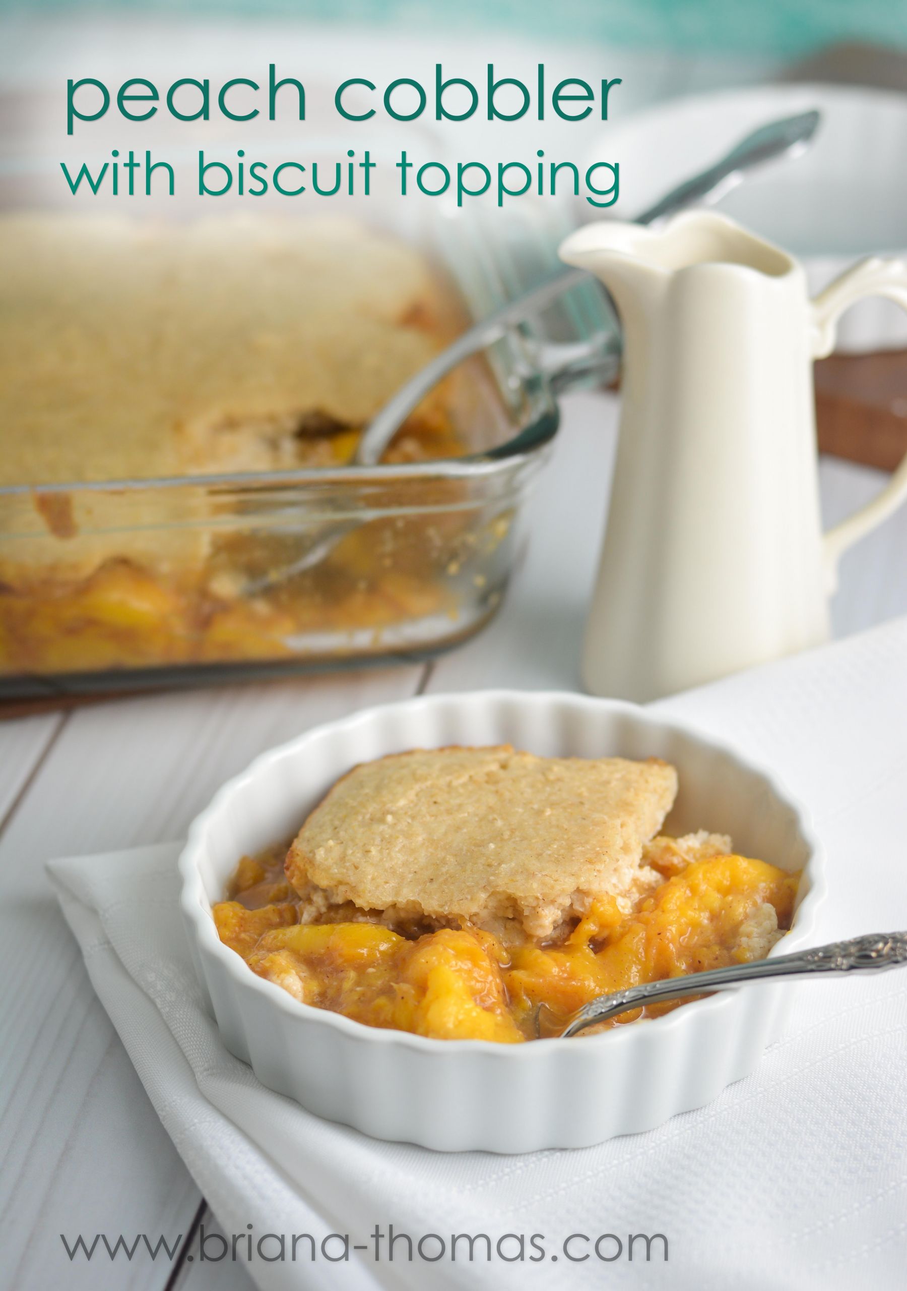 Low Calorie Peach Cobbler
 Peach Cobbler with Biscuit Topping no sugar added low
