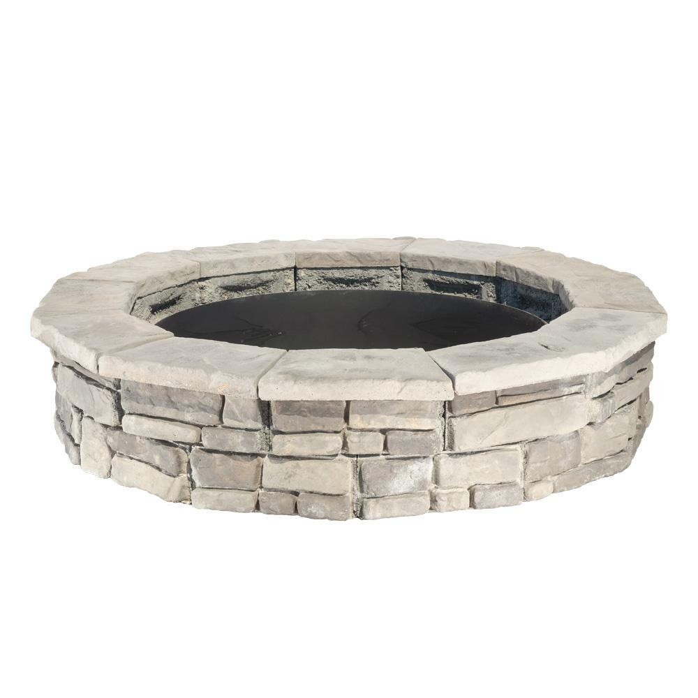 Lowes Stone Fire Pit Kit
 44 in Random Stone Gray Round Fire Pit Kit RSFPG The