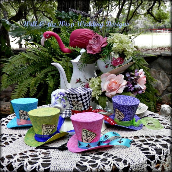 Mad Hatter Tea Party Hats Ideas
 Alice in Wonderland Mini Top Hats Set of by