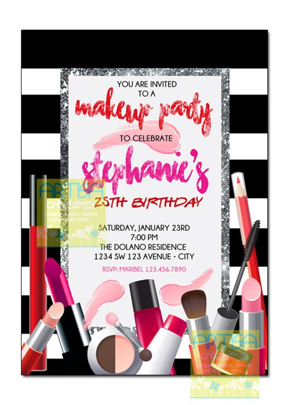 Make A Birthday Invitation
 Makeup Invitation Makeup Party Invitation Make by