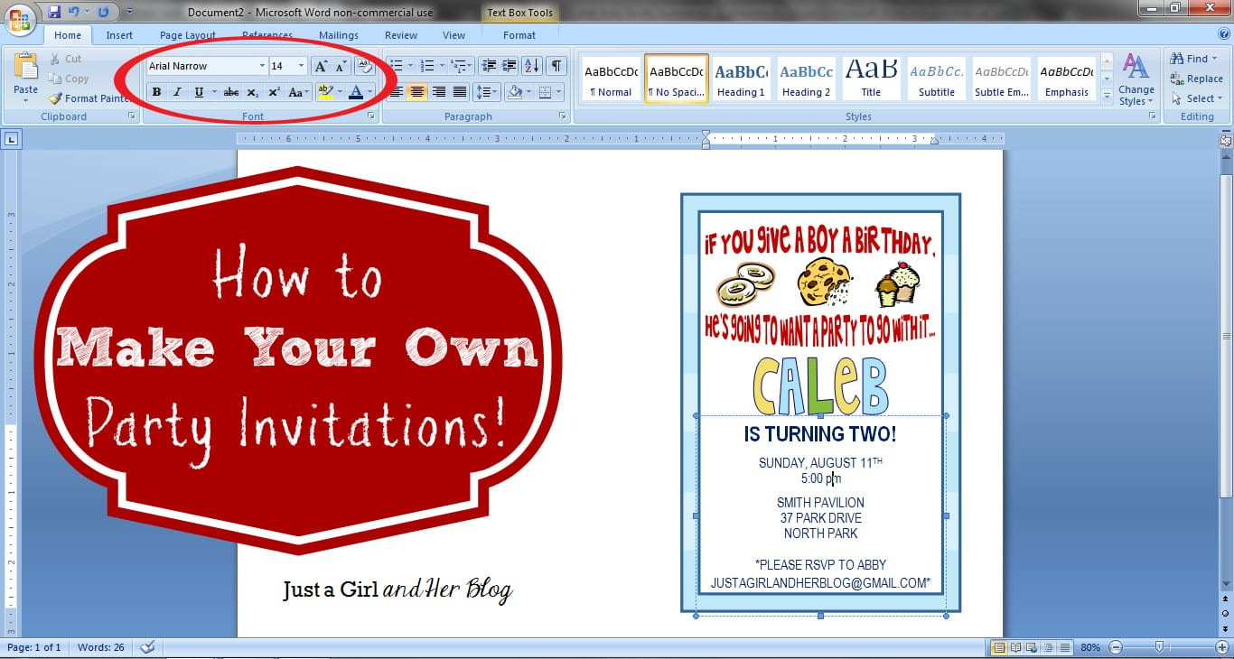 Make A Birthday Invitation
 How to Make Your Own Party Invitations Just a Girl and