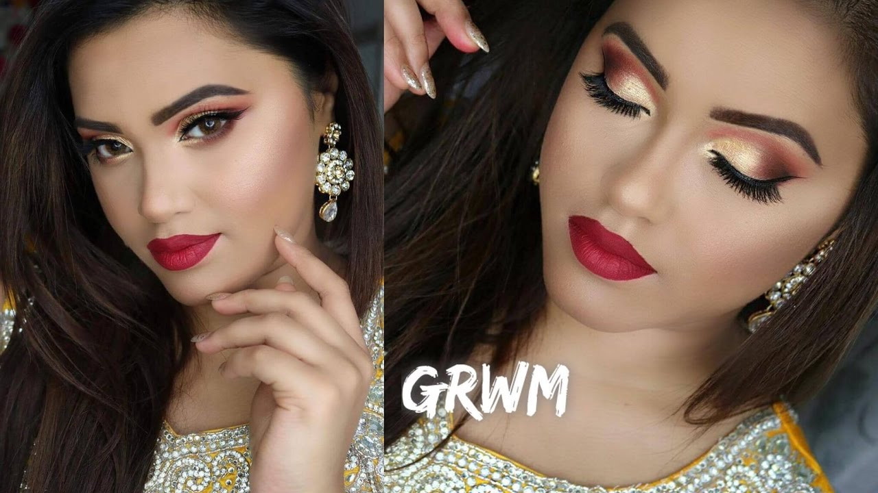 Makeup For Indian Wedding Guest
 GRWM Gold & Red Indian wedding guest Makeup