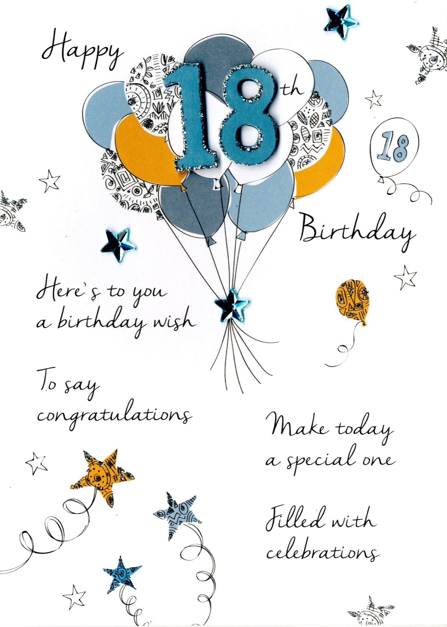 Male Birthday Wishes
 Male 18th Birthday Greeting Card Second Nature Just To Say