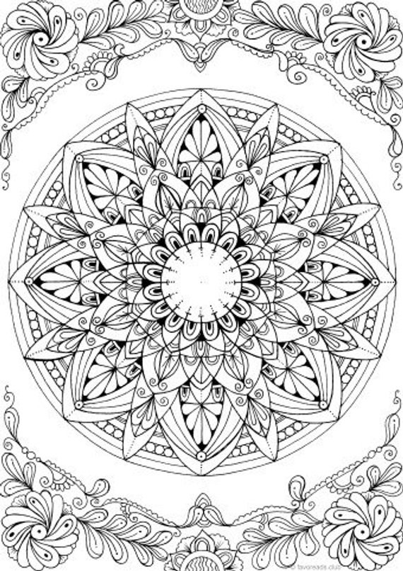 Mandala Coloring Books For Adults
 Mandala Printable Adult Coloring Page from Favoreads
