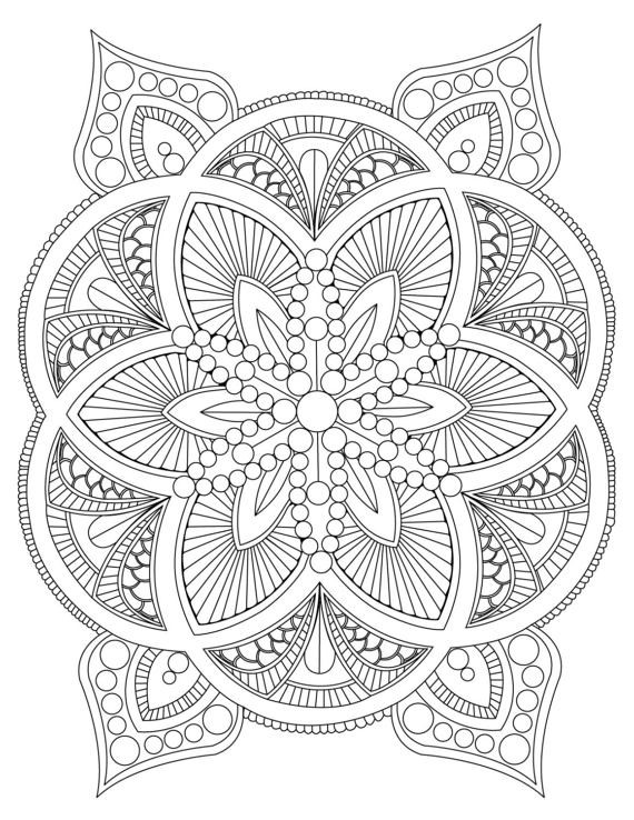 Mandala Coloring Books For Adults
 Abstract Mandala Coloring Page for Adults Digital Download