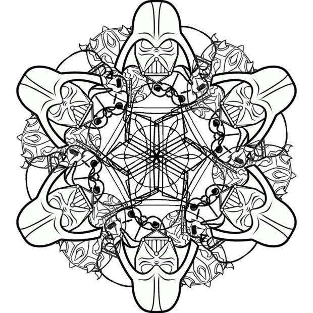 Mandala Coloring Pages For Boys
 Easy Star Wars Snowflakes and Mandalas to Print and Color