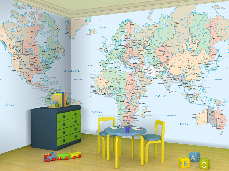 Map For Kids Room
 Kids room world map small Playroom area