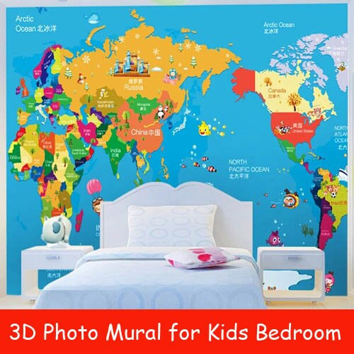 Map For Kids Room
 Aliexpress Buy World Map 3D Murals for Kids