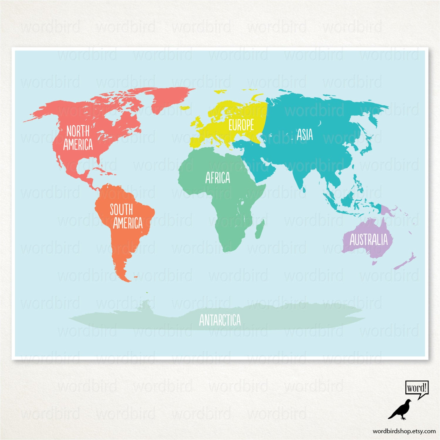 Map For Kids Room
 Nursery world map poster Kids room decor Educational map