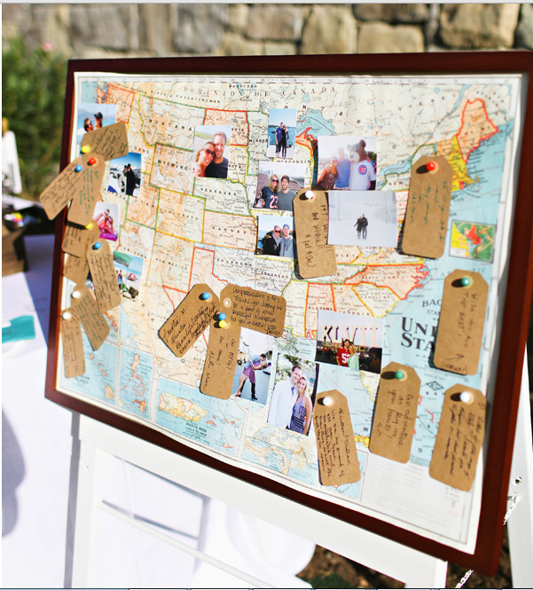 Map Wedding Guest Book
 DIY 15 Creative Guest Book Ideas For Your Wedding