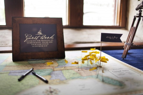 Map Wedding Guest Book
 Nautical Inspired Wilmington Wedding from Millie Holloman