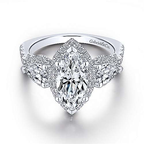 Marquise Diamond Engagement Ring
 18K White Gold Marquise Shape Diamond Engagement Ring