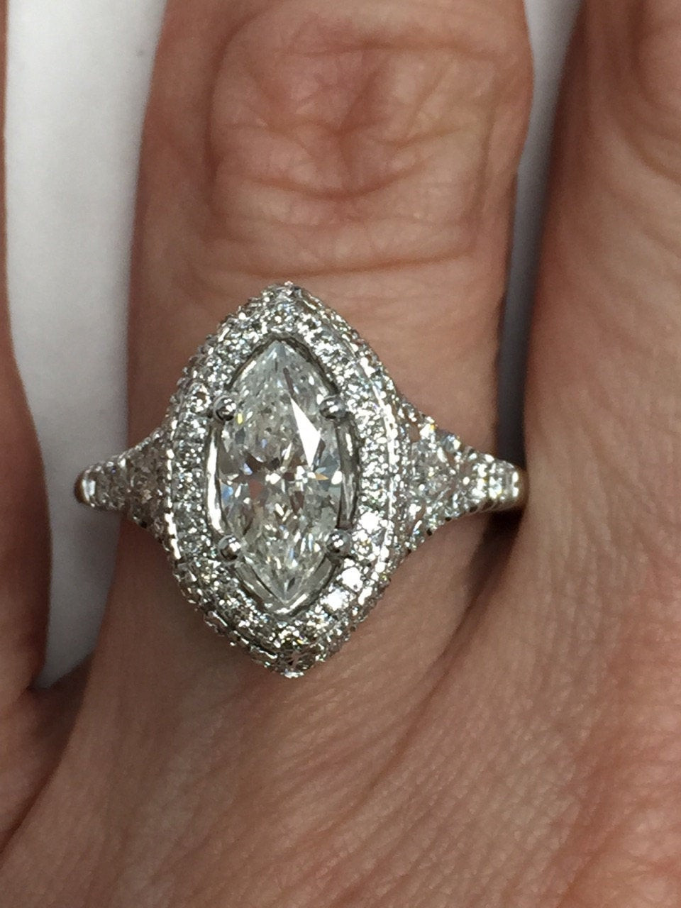 Marquise Diamond Engagement Ring
 Marquise Diamond Engagement Ring Halo Diamond Engagement