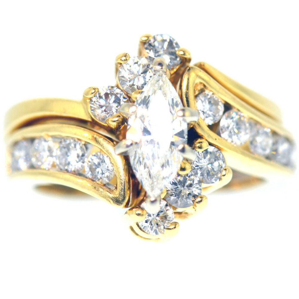 Marquise Diamond Engagement Ring
 2 CARAT MARQUISE CUT DIAMOND ENGAGEMENT RING SET 14K