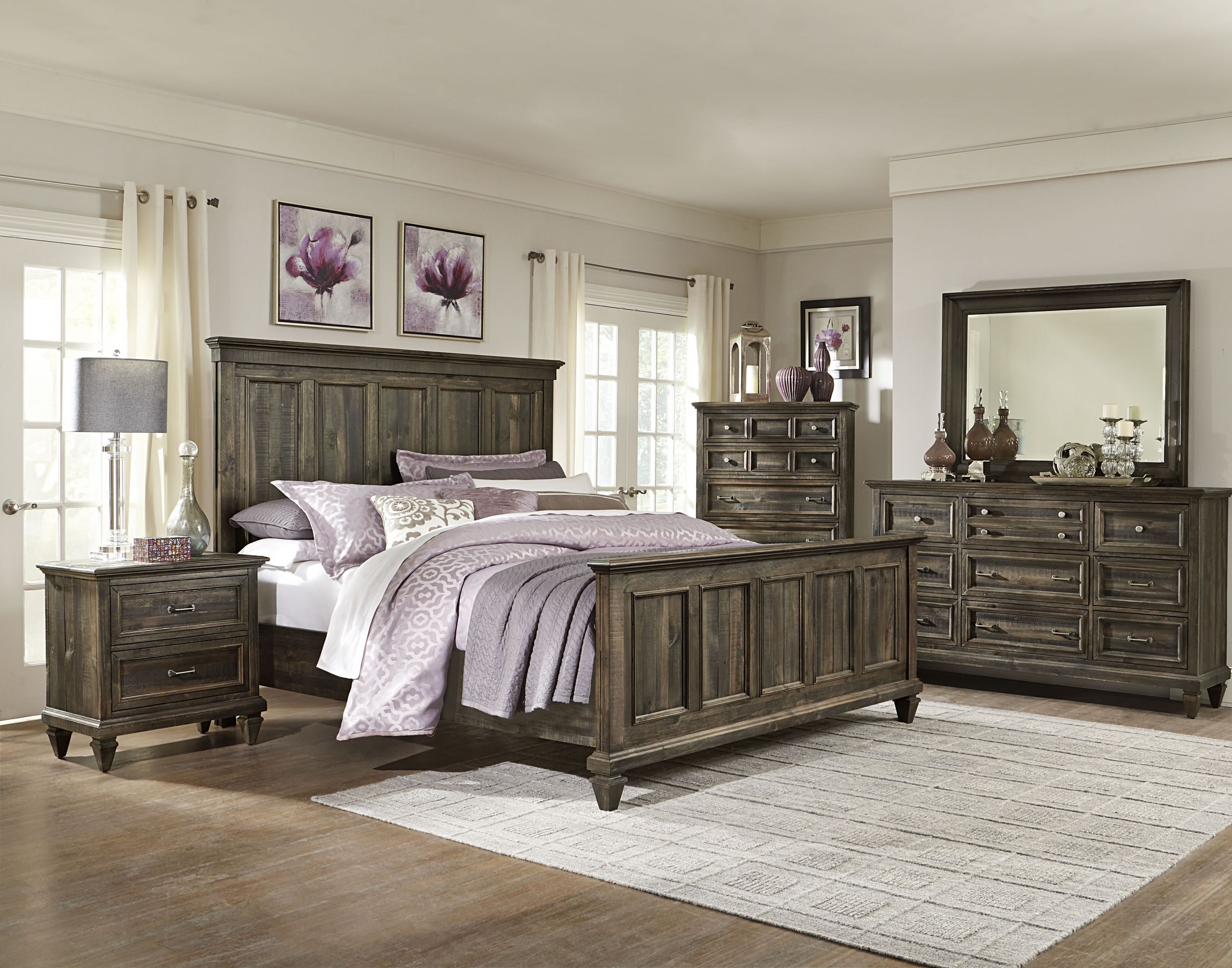 Master Bedroom Bedding Sets
 Calistoga Traditional Weathered Charcoal Wood Master