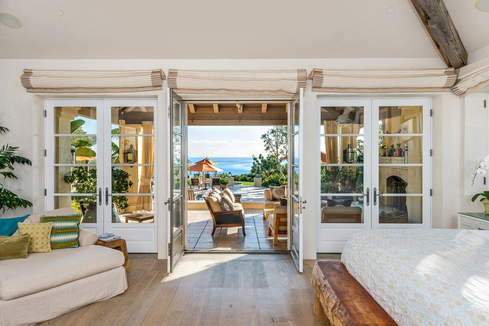 Master Bedroom French Doors
 Kym Gold Selling $26 5 Million Malibu Mansion Business