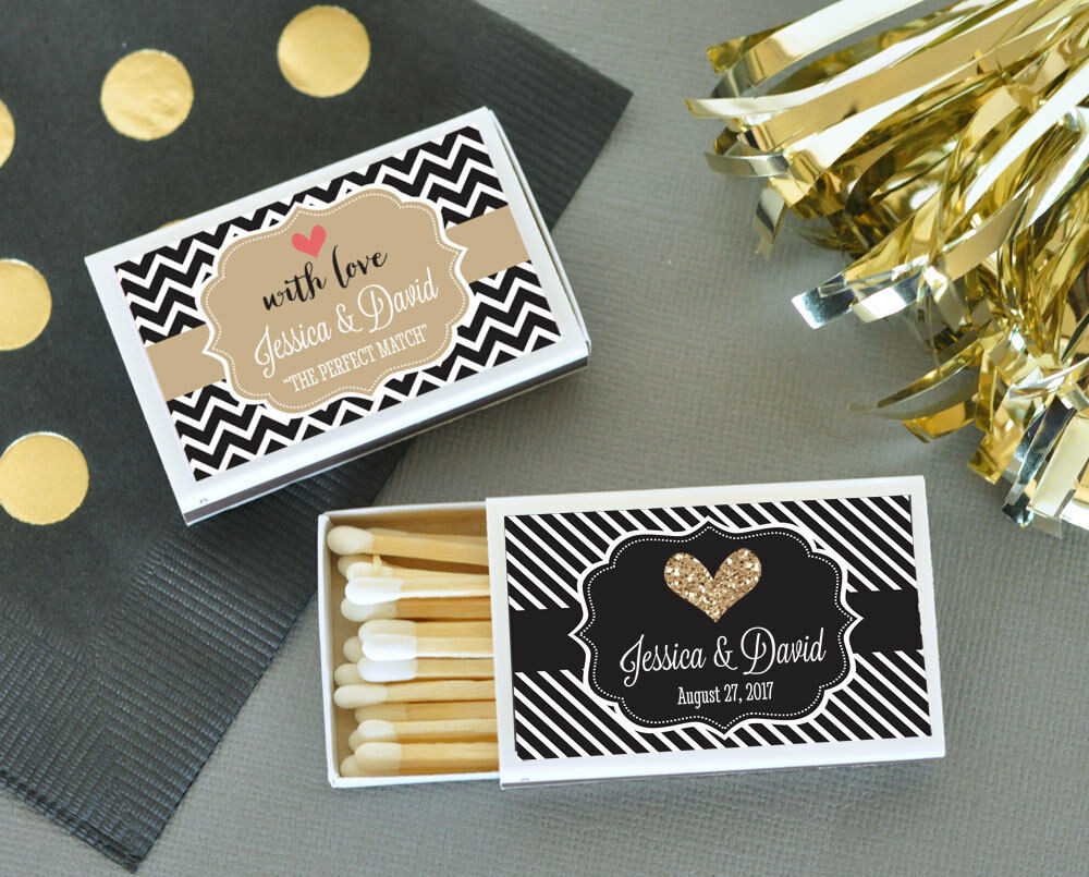 Matchbox Wedding Favors
 50 Personalized Wedding Theme Match Boxes Bridal Shower