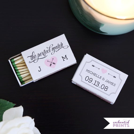 Matchbox Wedding Favors
 The Perfect Match Personalized Matchbox Covers Wedding Favor